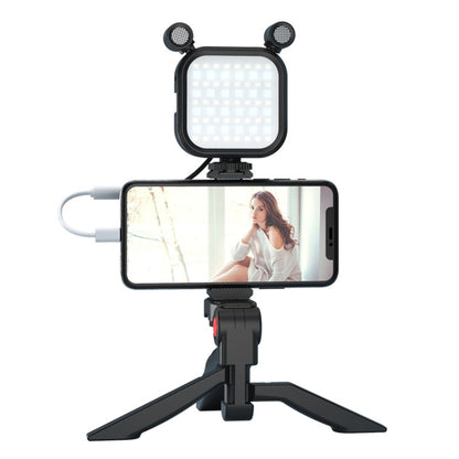 KIT-11LM Tripod Fill Light With Microphone Vlogging Kit For Live Phone Recording(Black) - Stand by PMC Jewellery | Online Shopping South Africa | PMC Jewellery | Buy Now Pay Later Mobicred