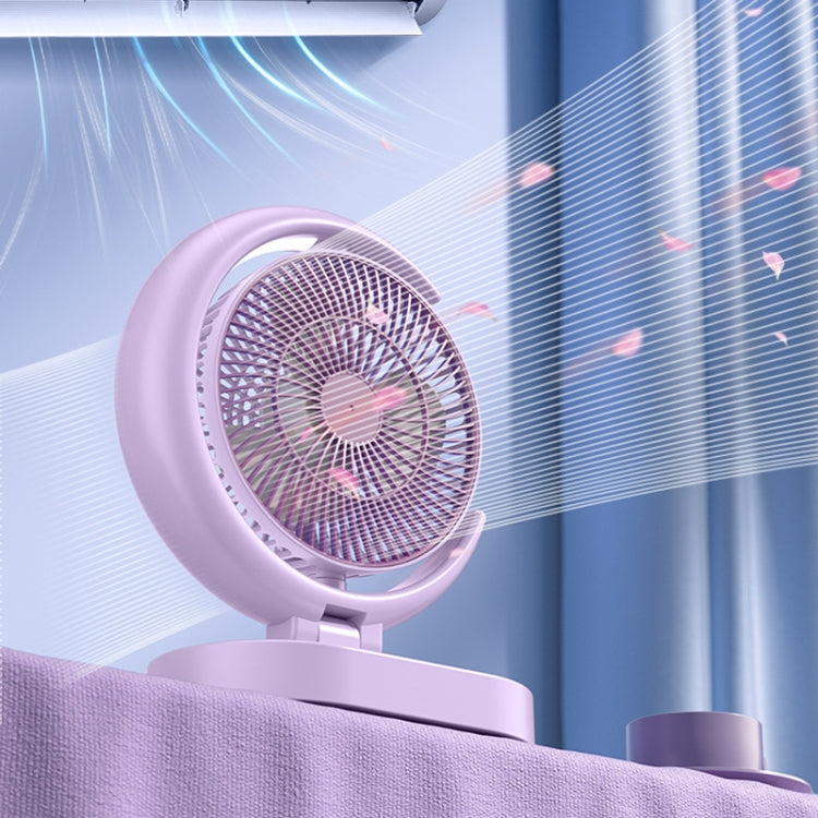 LF-002 Mini USB Rechargeable Light Desktop Fan Rotatable Night Light Silent Fan(Purple) - Electric Fans by PMC Jewellery | Online Shopping South Africa | PMC Jewellery | Buy Now Pay Later Mobicred