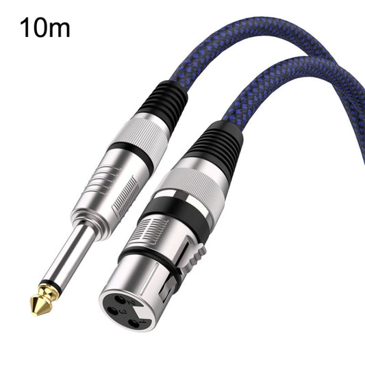 10m Blue and Black Net TRS 6.35mm Male To Caron Female Microphone XLR Balance Cable - Microphone Audio Cable & Connector by PMC Jewellery | Online Shopping South Africa | PMC Jewellery | Buy Now Pay Later Mobicred