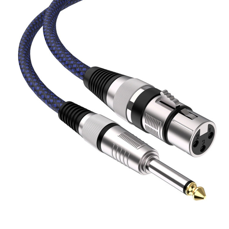 10m Blue and Black Net TRS 6.35mm Male To Caron Female Microphone XLR Balance Cable - Microphone Audio Cable & Connector by PMC Jewellery | Online Shopping South Africa | PMC Jewellery | Buy Now Pay Later Mobicred