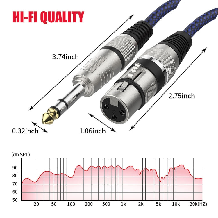 10m Blue and Black Net TRS 6.35mm Male To Caron Female Microphone XLR Balance Cable - Microphone Audio Cable & Connector by PMC Jewellery | Online Shopping South Africa | PMC Jewellery | Buy Now Pay Later Mobicred