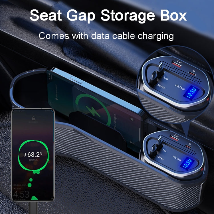 Vehicle Seat Gap Storage Box Organizer Front Seat Console Side Pocket ,Spec: Wireless Charging Upgrade Wire - Stowing Tidying by PMC Jewellery | Online Shopping South Africa | PMC Jewellery | Buy Now Pay Later Mobicred