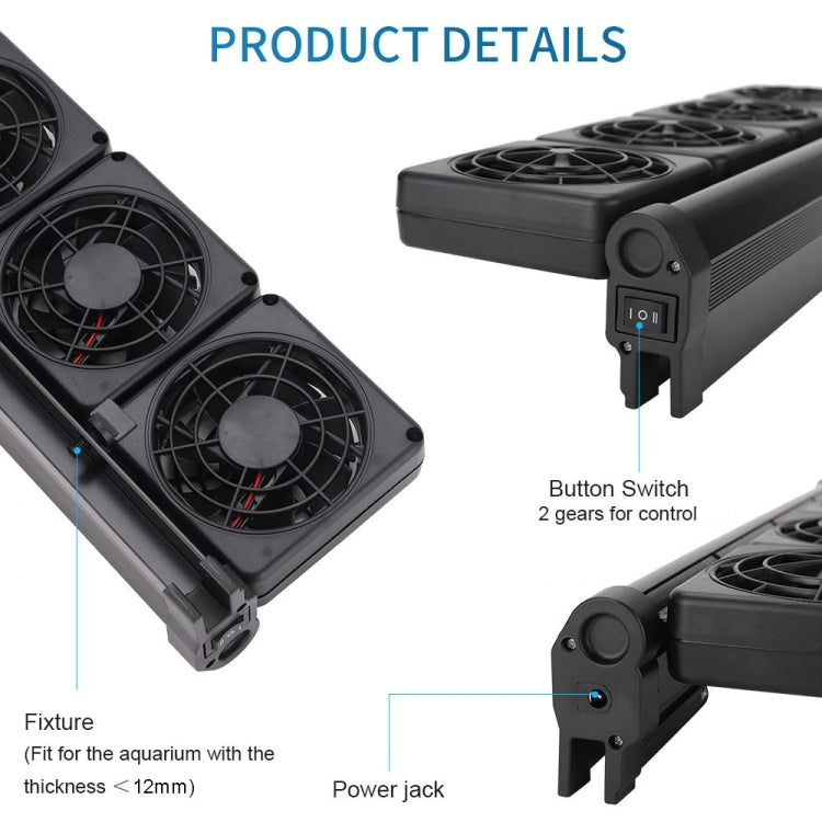Fish Tank Cooling Fan Cooling Silent Aquarium Fan, Specification: 1 Head US Plug - Fish Tanks & Accessories by PMC TechLife | Online Shopping South Africa | PMC TechLife | Buy Now Pay Later Mobicred