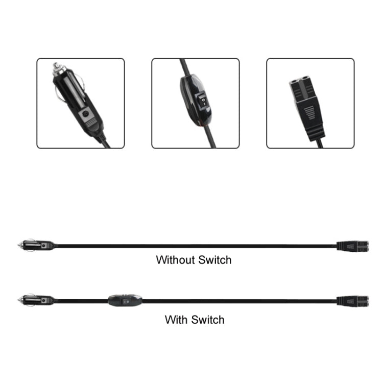 12V/24V Car Refrigerator Cable B Suffix Cigarette Lighter Plug Power Cord, Length: 3m With Switch - Refrigerators by PMC Jewellery | Online Shopping South Africa | PMC Jewellery | Buy Now Pay Later Mobicred