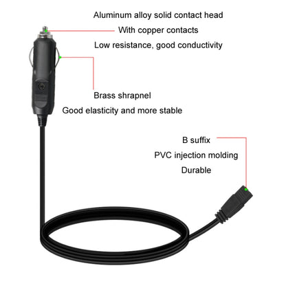 12V/24V Car Refrigerator Cable B Suffix Cigarette Lighter Plug Power Cord, Length: 5m Without Switch - Refrigerators by PMC Jewellery | Online Shopping South Africa | PMC Jewellery | Buy Now Pay Later Mobicred