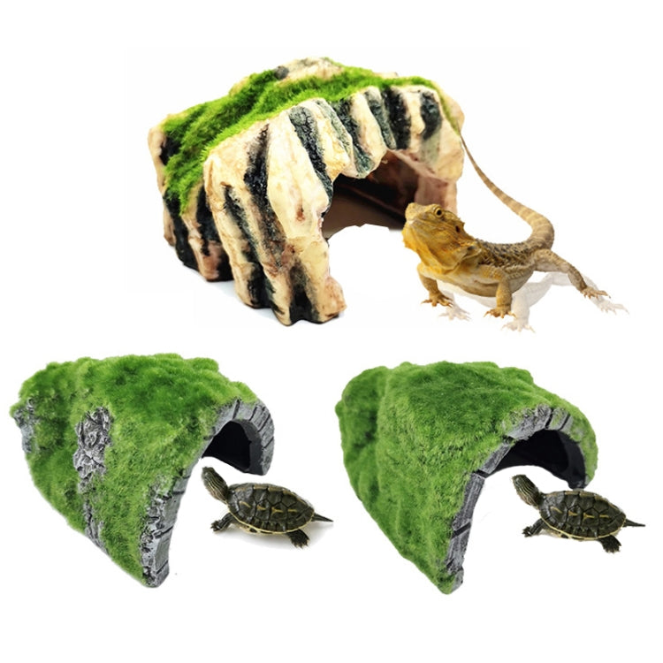 ZR647 Flocked Caple Box Turtle Hiding Nest Moss Cave Turtle Cave Sunbed - Reptile Supplies by PMC Jewellery | Online Shopping South Africa | PMC Jewellery