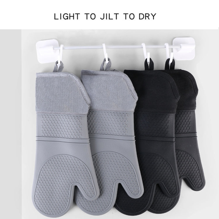 ZYA-426 Longer And Thicker Insulated Gloves Silicone Kitchen Baking Gloves(Gray) - Insulation by PMC TechLife | Online Shopping South Africa | PMC TechLife | Buy Now Pay Later Mobicred