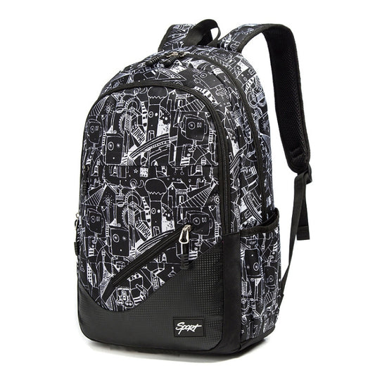 School Schoolbag Large Capacity Travel Backpack(528 Machine Black) - Backpacks by PMC Jewellery | Online Shopping South Africa | PMC Jewellery