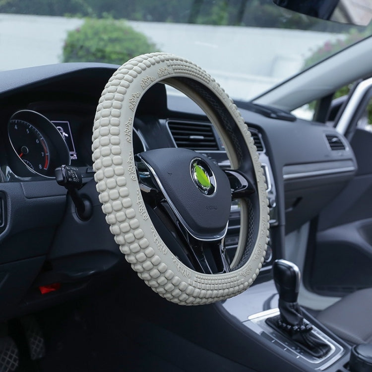 Corn Grain Non-slip Wear-resistant Silicone Car Steering Wheel Cover, Size: 38cm-46cm(Beige) - Steering Wheel Accessories by PMC Jewellery | Online Shopping South Africa | PMC Jewellery | Buy Now Pay Later Mobicred