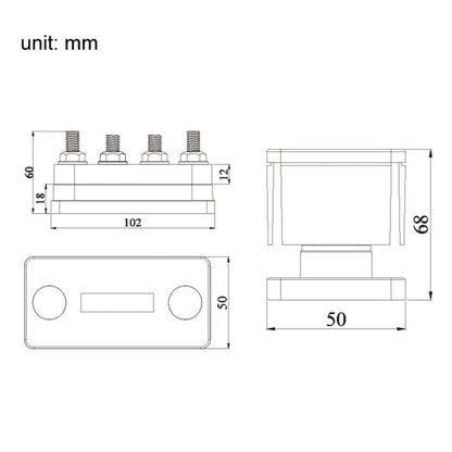 600A 48V RV&Ship Modification 4-way Large Electric DC Busbar(AOA4713CR-M10) - Marine Accessories & Parts by PMC Jewellery | Online Shopping South Africa | PMC Jewellery | Buy Now Pay Later Mobicred