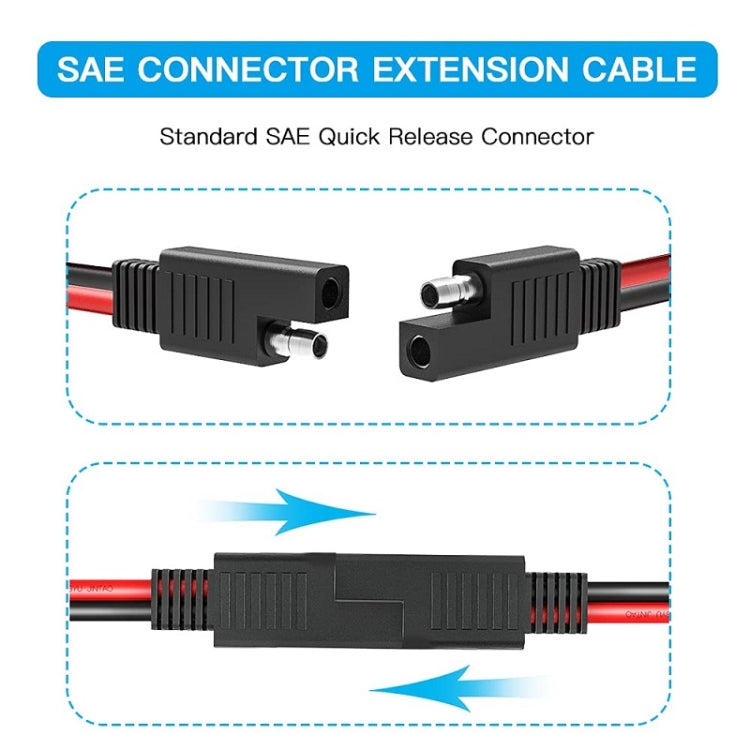 2pcs 20A Solar Car Battery SAE Power Extension Cable 100cm - DIY Cables by PMC TechLife | Online Shopping South Africa | PMC TechLife | Buy Now Pay Later Mobicred