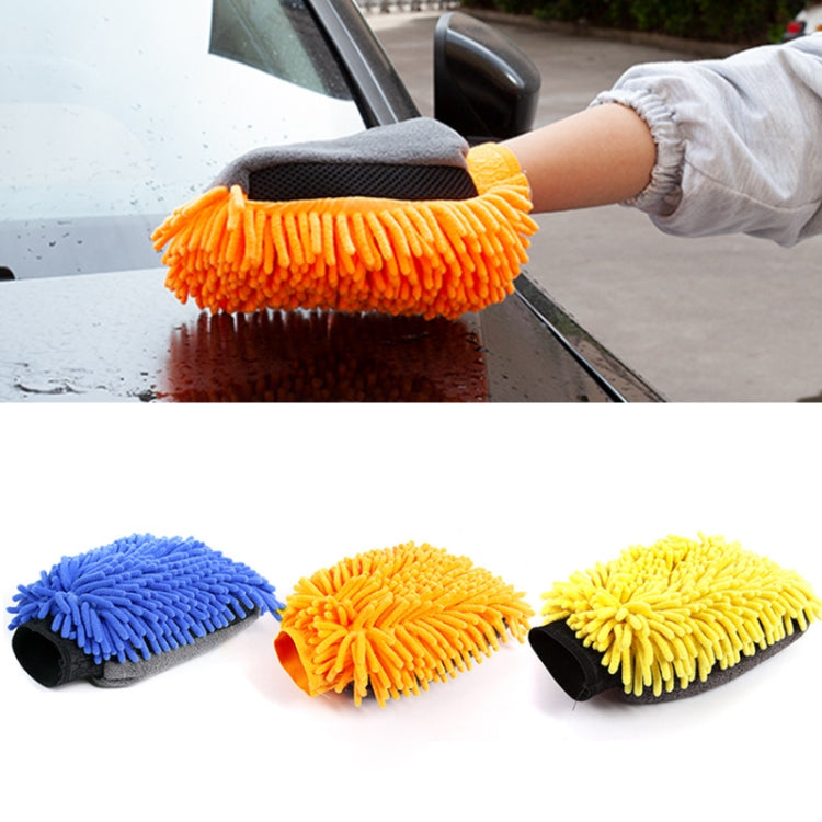 2pcs Car Chenille Coral Fleece Car Wash Double Sided Thick Gloves(Orange) - Car washing supplies by PMC Jewellery | Online Shopping South Africa | PMC Jewellery | Buy Now Pay Later Mobicred