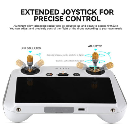 For DJI Mini 3 Pro RCSTQ Aluminum Alloy Two Color Telescopic Joystick With Screen Remote Control Thumb Operation Rod(As Show) - Other by RCSTQ | Online Shopping South Africa | PMC Jewellery | Buy Now Pay Later Mobicred