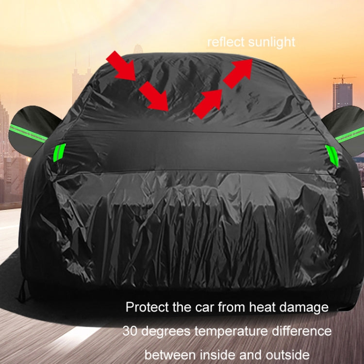 190T Silver Coated Cloth Car Rain Sun Protection Car Cover with Reflective Strip, Size: Y-M - PE Material by PMC Jewellery | Online Shopping South Africa | PMC Jewellery | Buy Now Pay Later Mobicred