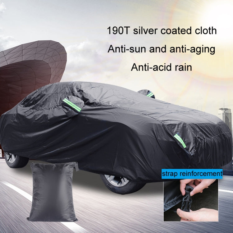 190T Silver Coated Cloth Car Rain Sun Protection Car Cover with Reflective Strip, Size: S - PE Material by PMC Jewellery | Online Shopping South Africa | PMC Jewellery | Buy Now Pay Later Mobicred