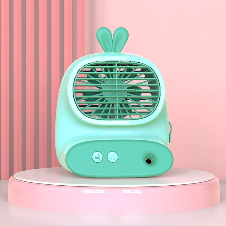 CS1319 Desktop Small Hydrating Spray Cartoon Fan Rechargeable Silent Humidifying Fan(Bunny Green) - Electric Fans by PMC Jewellery | Online Shopping South Africa | PMC Jewellery | Buy Now Pay Later Mobicred