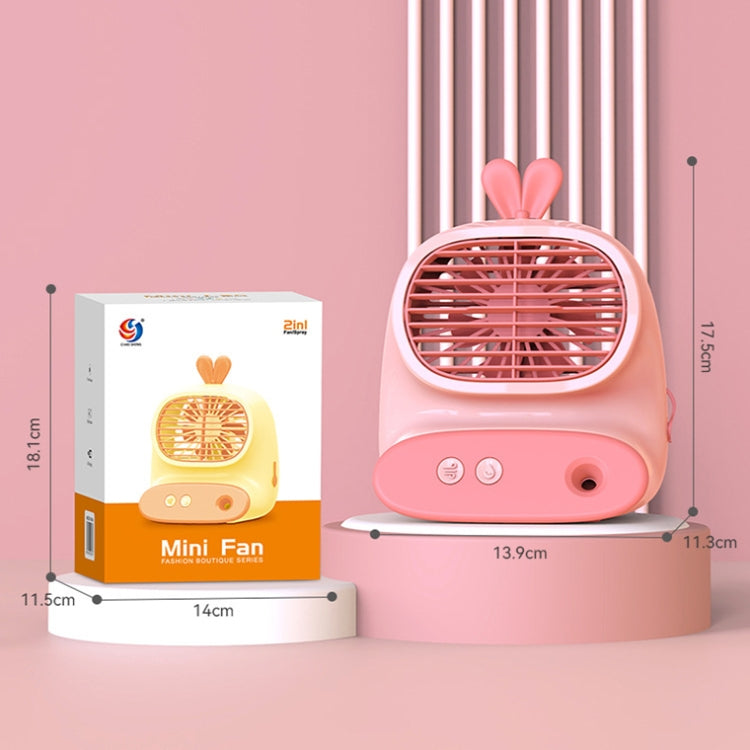 CS1319 Desktop Small Hydrating Spray Cartoon Fan Rechargeable Silent Humidifying Fan(Bunny Green) - Electric Fans by PMC Jewellery | Online Shopping South Africa | PMC Jewellery | Buy Now Pay Later Mobicred