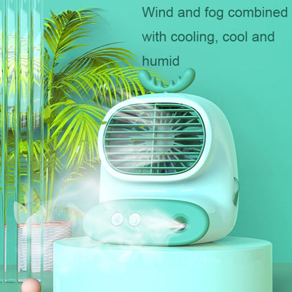 CS1319 Desktop Small Hydrating Spray Cartoon Fan Rechargeable Silent Humidifying Fan(Bunny Green) - Electric Fans by PMC Jewellery | Online Shopping South Africa | PMC Jewellery | Buy Now Pay Later Mobicred