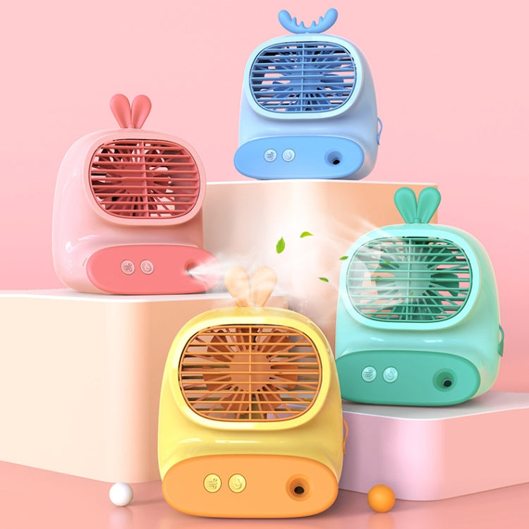 CS1319 Desktop Small Hydrating Spray Cartoon Fan Rechargeable Silent Humidifying Fan(Deer Green) - Electric Fans by PMC Jewellery | Online Shopping South Africa | PMC Jewellery | Buy Now Pay Later Mobicred