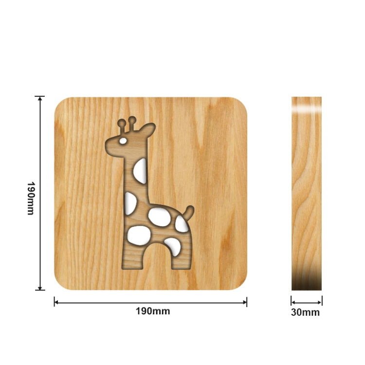 FS-T2330W  3D Wooden Carving Giraffe Table Lamp USB Night Light Crafts - Novelty Lighting by PMC TechLife | Online Shopping South Africa | PMC TechLife | Buy Now Pay Later Mobicred