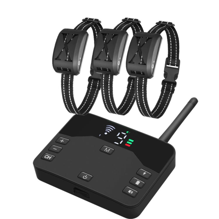 2-In-1 Electric Dog Fence & Remote Training Collar Adjustable Vibration & Shock For 3 Dogs(Black) - Training Aids by PMC TechLife | Online Shopping South Africa | PMC TechLife | Buy Now Pay Later Mobicred