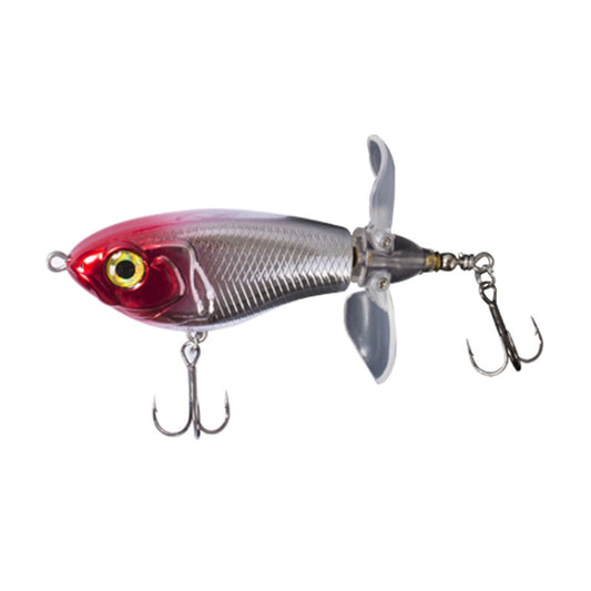 DF065 9g Double Paddle Tractor Surface Tether Roadrunner Fake Lure Long-distance Casting Lure(Red Head Silver) - Fishing Lures by PMC Jewellery | Online Shopping South Africa | PMC Jewellery | Buy Now Pay Later Mobicred