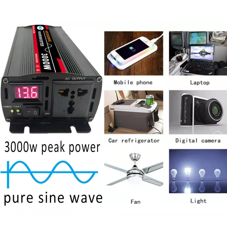 8000W (Actual 1300W) 24V to 220V High Power Car Sine Wave Inverter Power Converter - Pure Sine Wave by PMC Jewellery | Online Shopping South Africa | PMC Jewellery | Buy Now Pay Later Mobicred