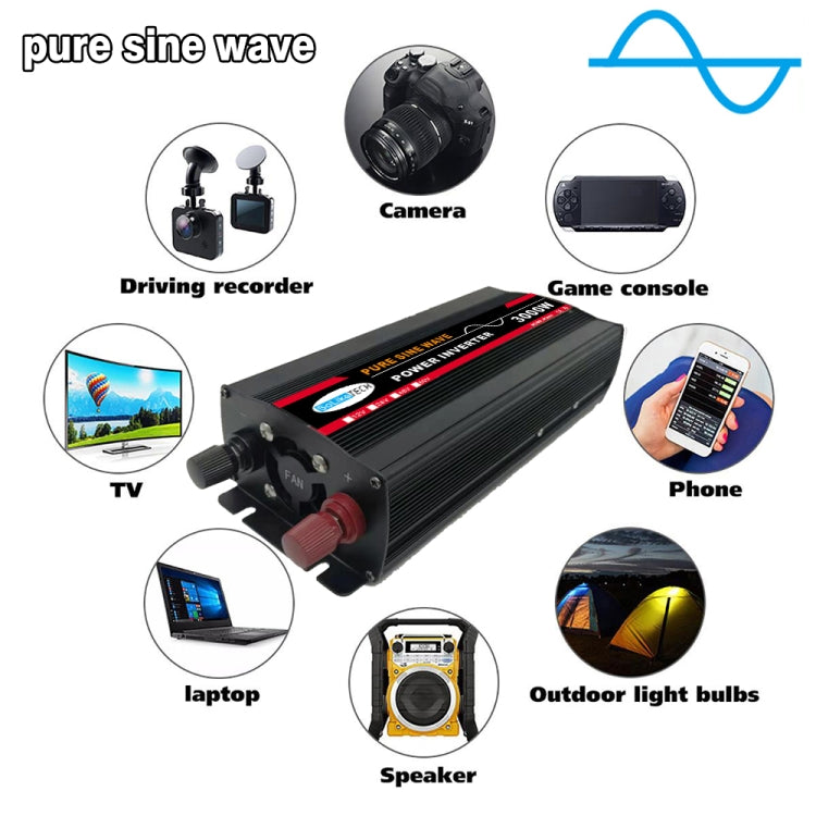 8000W (Actual 1300W) 24V to 220V High Power Car Sine Wave Inverter Power Converter - Pure Sine Wave by PMC Jewellery | Online Shopping South Africa | PMC Jewellery | Buy Now Pay Later Mobicred