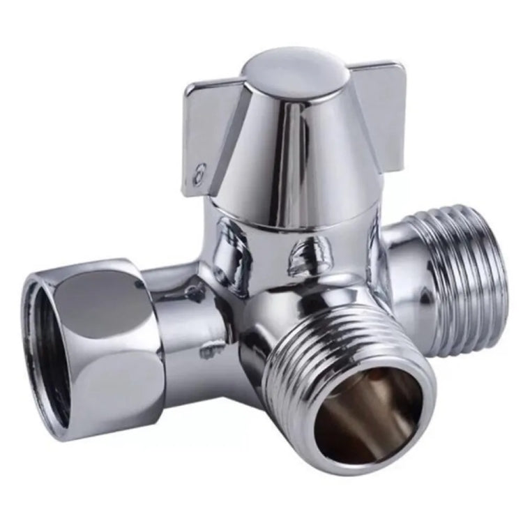 Double Handle Brass 3 Way Shower Arm Diverter Valve Hand Held Showerhead Shower Splitter - Shower Head by PMC TechLife | Online Shopping South Africa | PMC TechLife