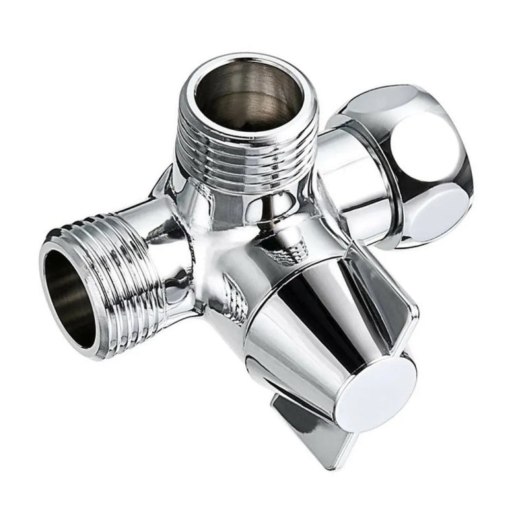 Double Handle Brass 3 Way Shower Arm Diverter Valve Hand Held Showerhead Shower Splitter - Shower Head by PMC TechLife | Online Shopping South Africa | PMC TechLife