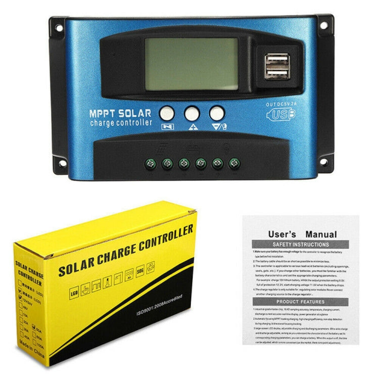 YCX-003 30-100A Solar Charging Controller with LED Screen & Dual USB Port Smart MPPT Charger, Model: 12/24V 30A - Others by PMC TechLife | Online Shopping South Africa | PMC TechLife