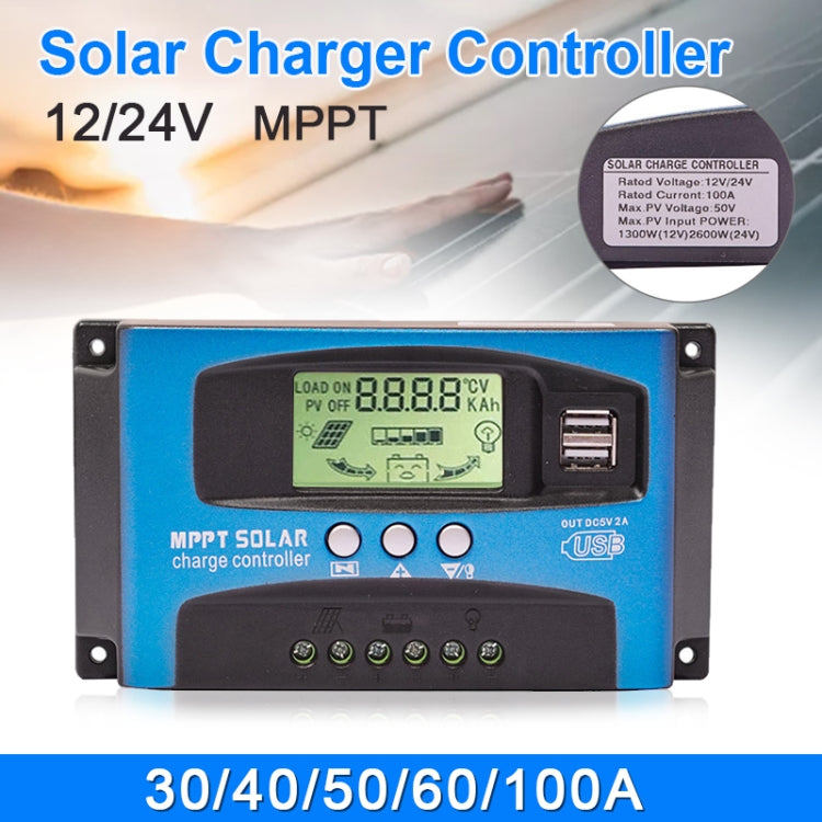 YCX-003 30-100A Solar Charging Controller with LED Screen & Dual USB Port Smart MPPT Charger, Model: 12/24V 50A - Others by PMC Jewellery | Online Shopping South Africa | PMC Jewellery | Buy Now Pay Later Mobicred