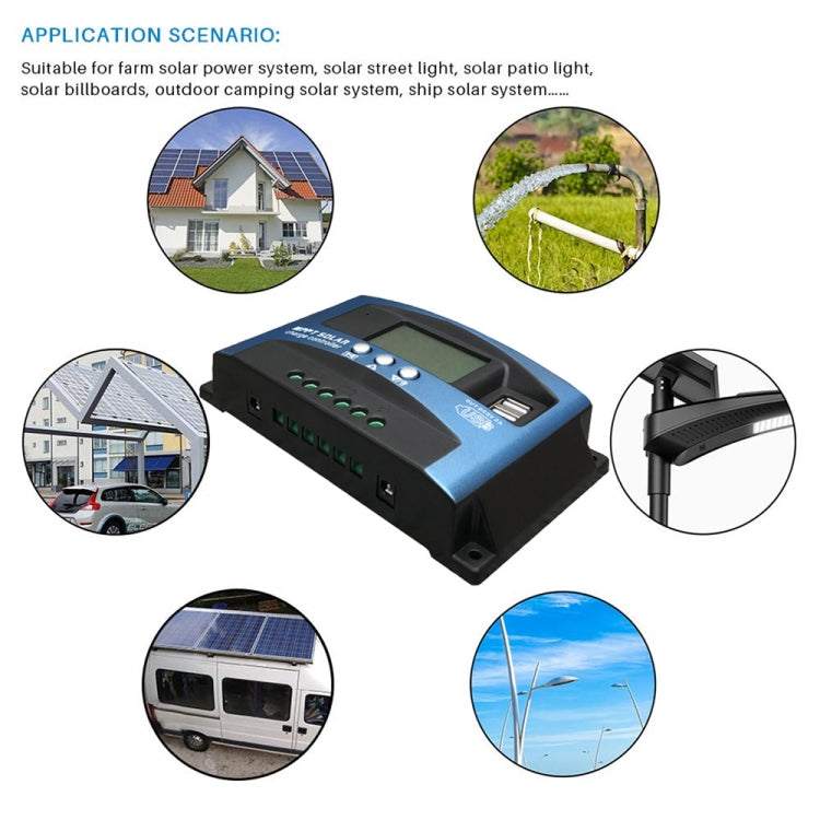 YCX-003 30-100A Solar Charging Controller with LED Screen & Dual USB Port Smart MPPT Charger, Model: 12/24/36/48/60V 40A - Others by PMC Jewellery | Online Shopping South Africa | PMC Jewellery | Buy Now Pay Later Mobicred