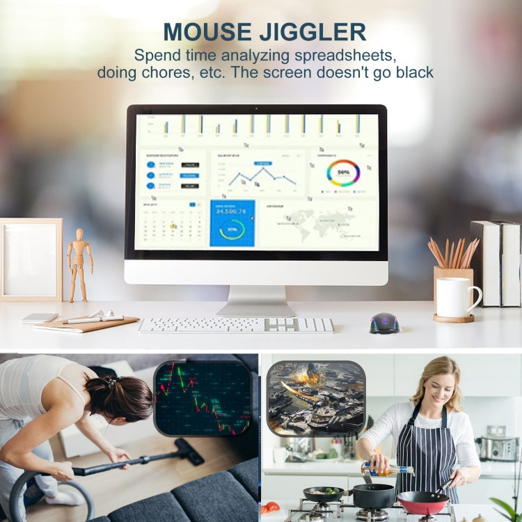 E50 2.4G Wireless Mouse Jiggler Portable Cordless Mouse With 7 Keys(Black) - Wireless Mice by PMC Jewellery | Online Shopping South Africa | PMC Jewellery