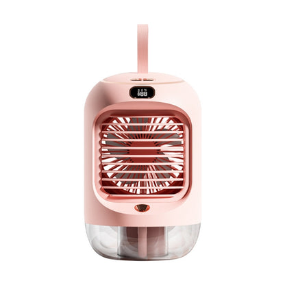 RD22 Rotating Humidification Fan Warm Light Atmosphere Light Automatic Shaking Head with Digital Display Air Cooler(Pink) - Electric Fans by PMC Jewellery | Online Shopping South Africa | PMC Jewellery | Buy Now Pay Later Mobicred