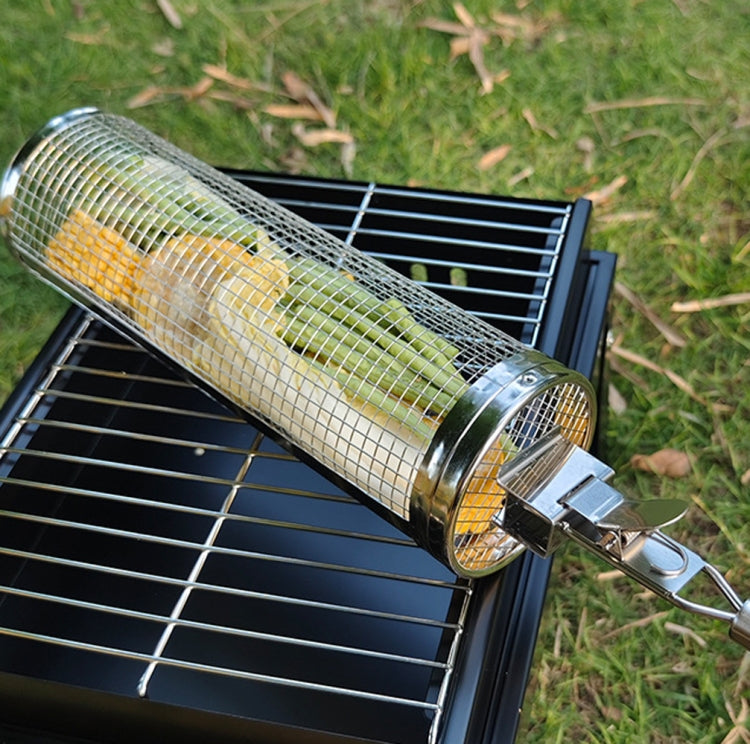Upgrade With Handle BBQ Cage Stainless Steel  Barbecue Basket  30cm+Handle 18cm - Cookwares & Tablewares by PMC TechLife | Online Shopping South Africa | PMC TechLife | Buy Now Pay Later Mobicred