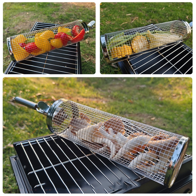Upgrade With Handle BBQ Cage Stainless Steel  Barbecue Basket  30cm+Handle 18cm - Cookwares & Tablewares by PMC TechLife | Online Shopping South Africa | PMC TechLife | Buy Now Pay Later Mobicred
