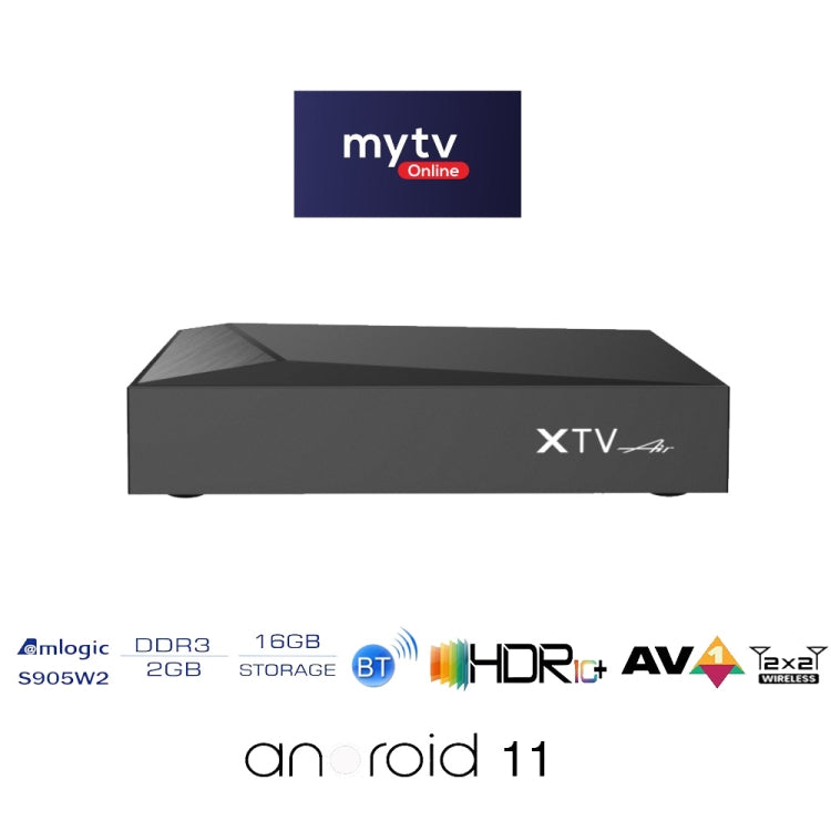 XTV Air 2GB+16GB Infrared Remote Version Mini HD 4K Android TV Network Set-Top Box Amlogic S905w2 Quad Core(EU Plug) - Amlogic S905 by PMC Jewellery | Online Shopping South Africa | PMC Jewellery | Buy Now Pay Later Mobicred