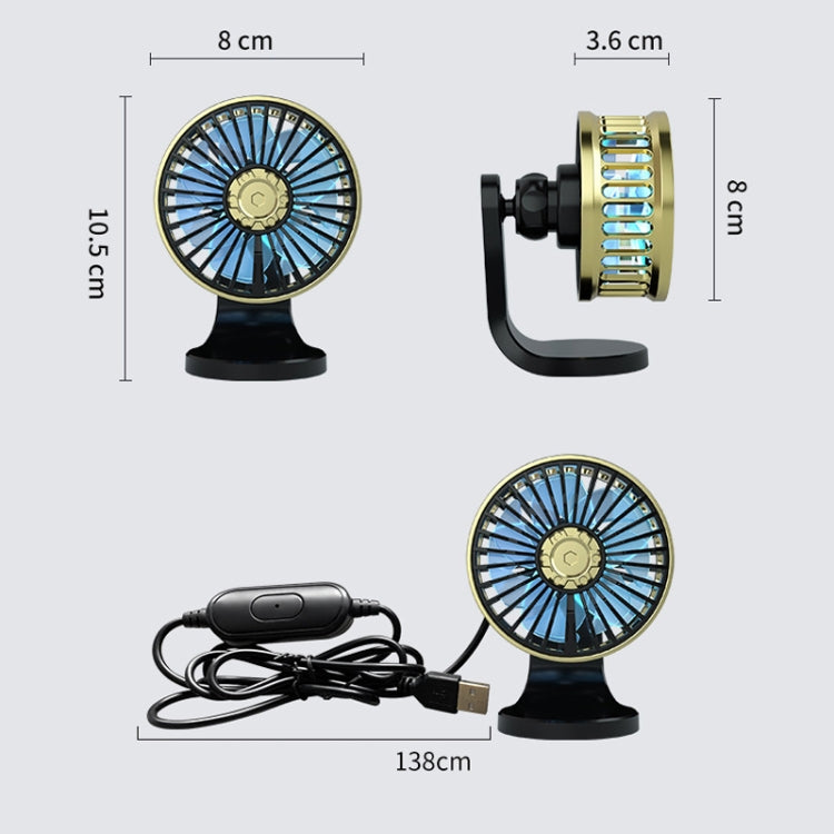 F210 Dual-Engine Car Air Outlet Base Dual-Purpose USB Fan(Black) - Heating & Fans by PMC Jewellery | Online Shopping South Africa | PMC Jewellery | Buy Now Pay Later Mobicred