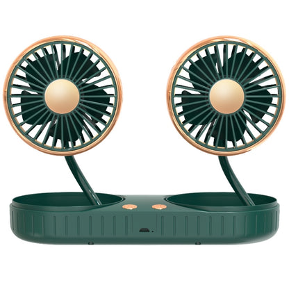 F304 Double-head Hose Built-in Lithium Battery USB Car Fan, Color: Green Gold - Heating & Fans by PMC Jewellery | Online Shopping South Africa | PMC Jewellery | Buy Now Pay Later Mobicred