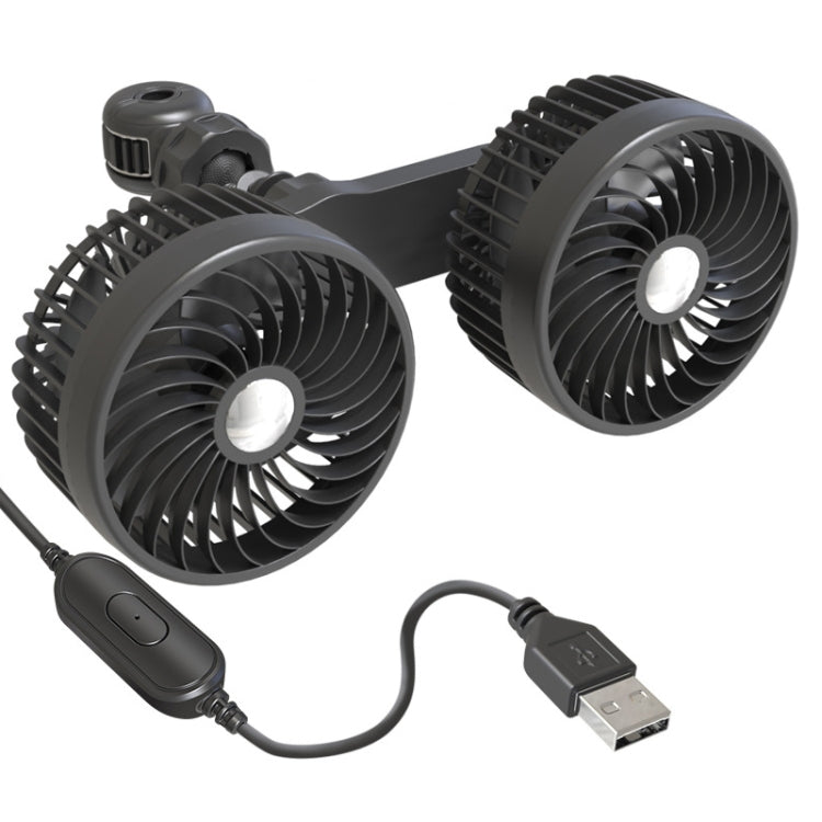 F6207 Car Rear Seat Zip Lock USB Double Head Fan, Model: USB - Heating & Fans by PMC TechLife | Online Shopping South Africa | PMC TechLife | Buy Now Pay Later Mobicred