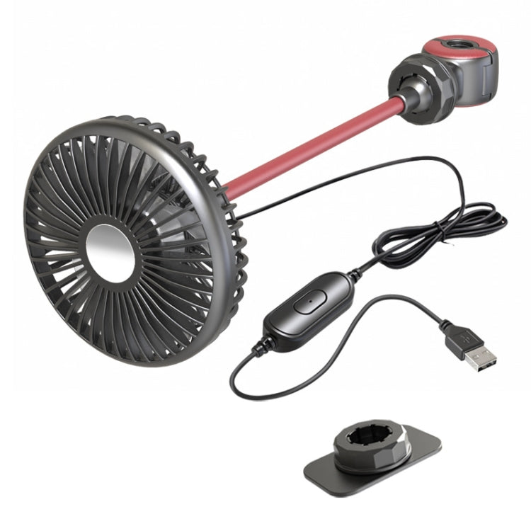 F508 Car Rear Seat USB Air Speed Adjustable Hose Fan(Black Red) - Heating & Fans by PMC Jewellery | Online Shopping South Africa | PMC Jewellery | Buy Now Pay Later Mobicred