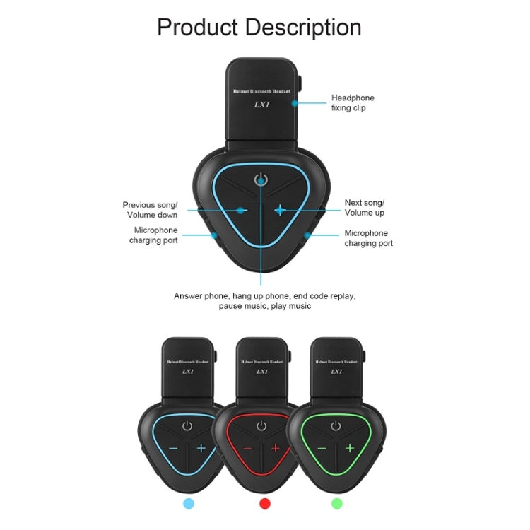 LX1 Motorcycle Half Helmet Waterproof Wireless 5.3 Bluetooth Headset, Version: English(Classic Blue) - Motorcycle Walkie Talkie by PMC Jewellery | Online Shopping South Africa | PMC Jewellery | Buy Now Pay Later Mobicred