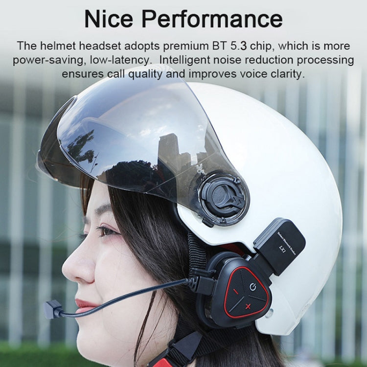 LX1 Motorcycle Half Helmet Waterproof Wireless 5.3 Bluetooth Headset, Version: English(Classic Blue) - Motorcycle Walkie Talkie by PMC Jewellery | Online Shopping South Africa | PMC Jewellery | Buy Now Pay Later Mobicred