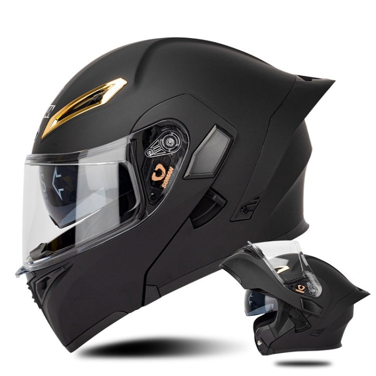 SOMAN Motorcycle Dual Lens Riding Peel-Off Full Coverage Helmet, Size: M(Matt Black) - Helmets by SOMAN | Online Shopping South Africa | PMC TechLife | Buy Now Pay Later Mobicred