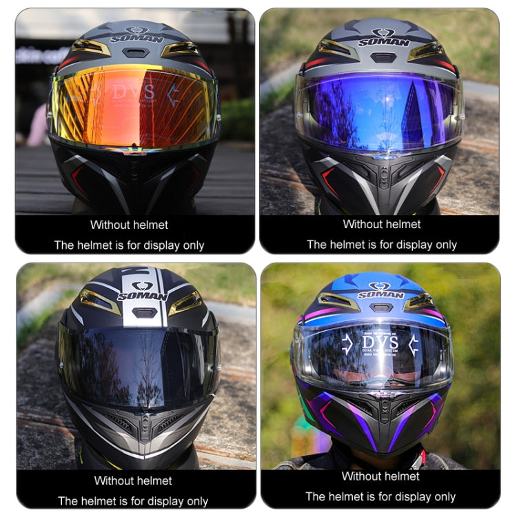 Motorcycle Helmet Lens with Anti-fog Spikes for SOMAN K1/K3SV/K5, Color: Tea Film Revo Purple Red Gold - Helmets by PMC Jewellery | Online Shopping South Africa | PMC Jewellery