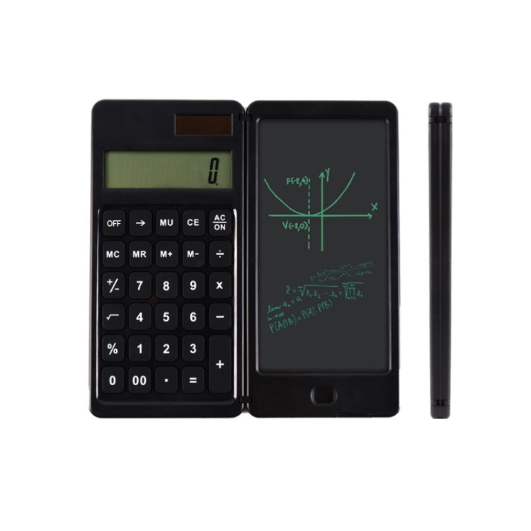 Solar Calculator Handwriting Board Learning Office Portable Folding LCD Writing Board(Black) -  by PMC TechLife | Online Shopping South Africa | PMC TechLife | Buy Now Pay Later Mobicred
