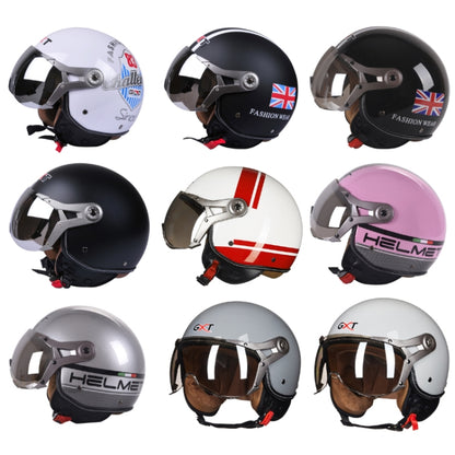 GXT Electric Vehicle Half Cover Helmet Four Seasons Retro Helmet, Size: M(White Shield 83) - Helmets by GXT | Online Shopping South Africa | PMC Jewellery | Buy Now Pay Later Mobicred