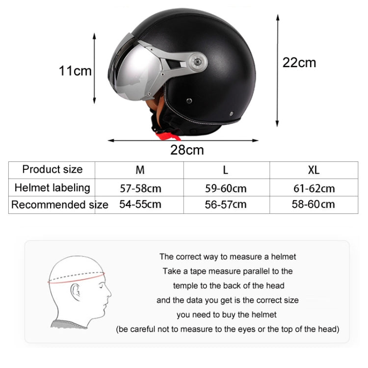 GXT Electric Vehicle Half Cover Four Seasons Retro Helmet, Size: XL(Black) - Helmets by GXT | Online Shopping South Africa | PMC Jewellery | Buy Now Pay Later Mobicred