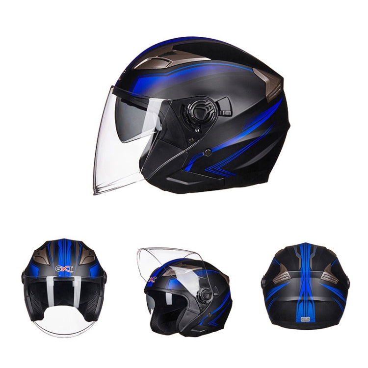 GXT 708 Electric Vehicle Dual Lens Helmet Four Seasons Safety Helmet, Size: L(Bright Black Gray) - Helmets by GXT | Online Shopping South Africa | PMC Jewellery | Buy Now Pay Later Mobicred